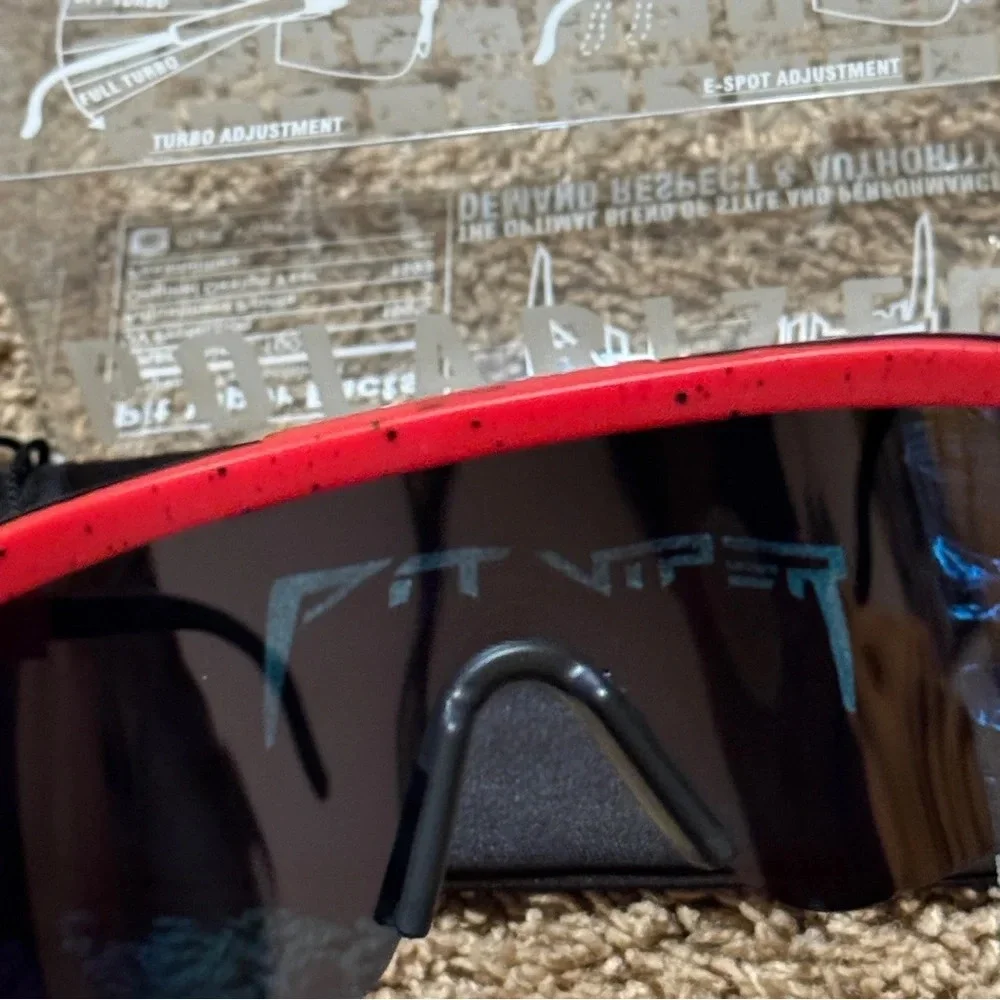NWT Pit Viper Polarized Sunglasses Red Frame Rainbow Lens – New with Case - Picture 8 of 9